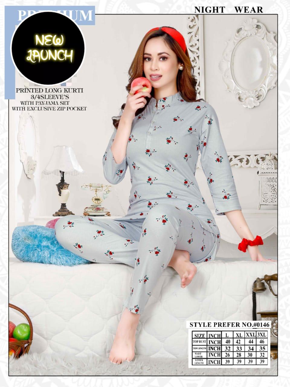 Summer Special Vol At 0416 Printed Hosiery Cotton Night Suits
